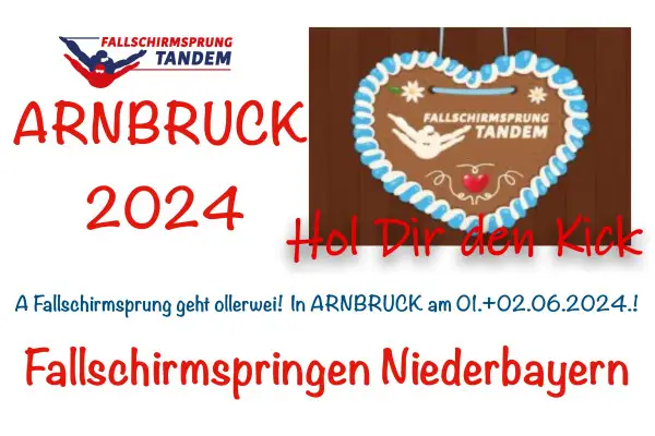 Niederbayern Fallschirmspringen Tandemsprung Bayern Arnbruck Flugplatz EDNB Termine Reservierung Geschenk Gutschein